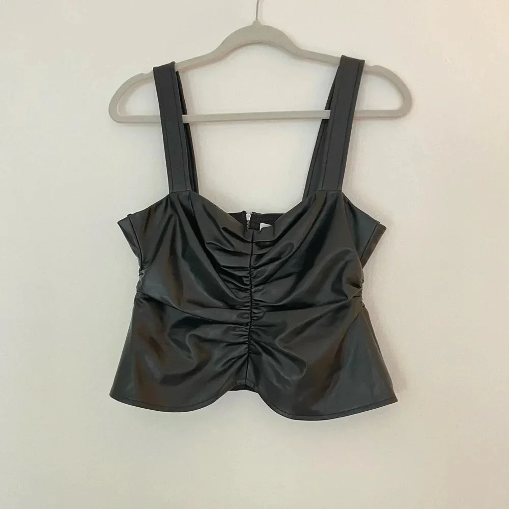 A.L.C Leather Top Lauryn II Top - Picture 4 of 11